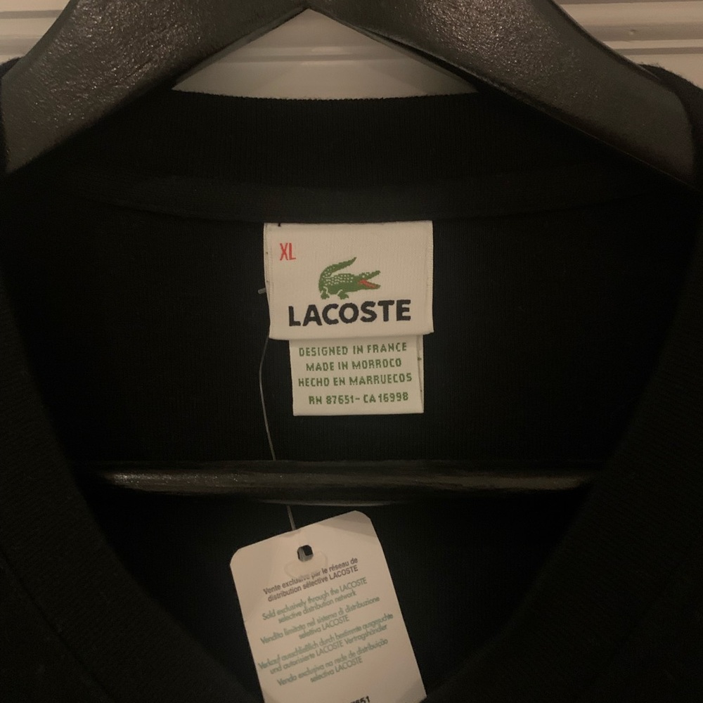 Lacoste V-neck shirt XL Black - Picture 2 of 8